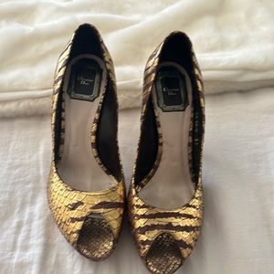 Christian Dior heels, snake print